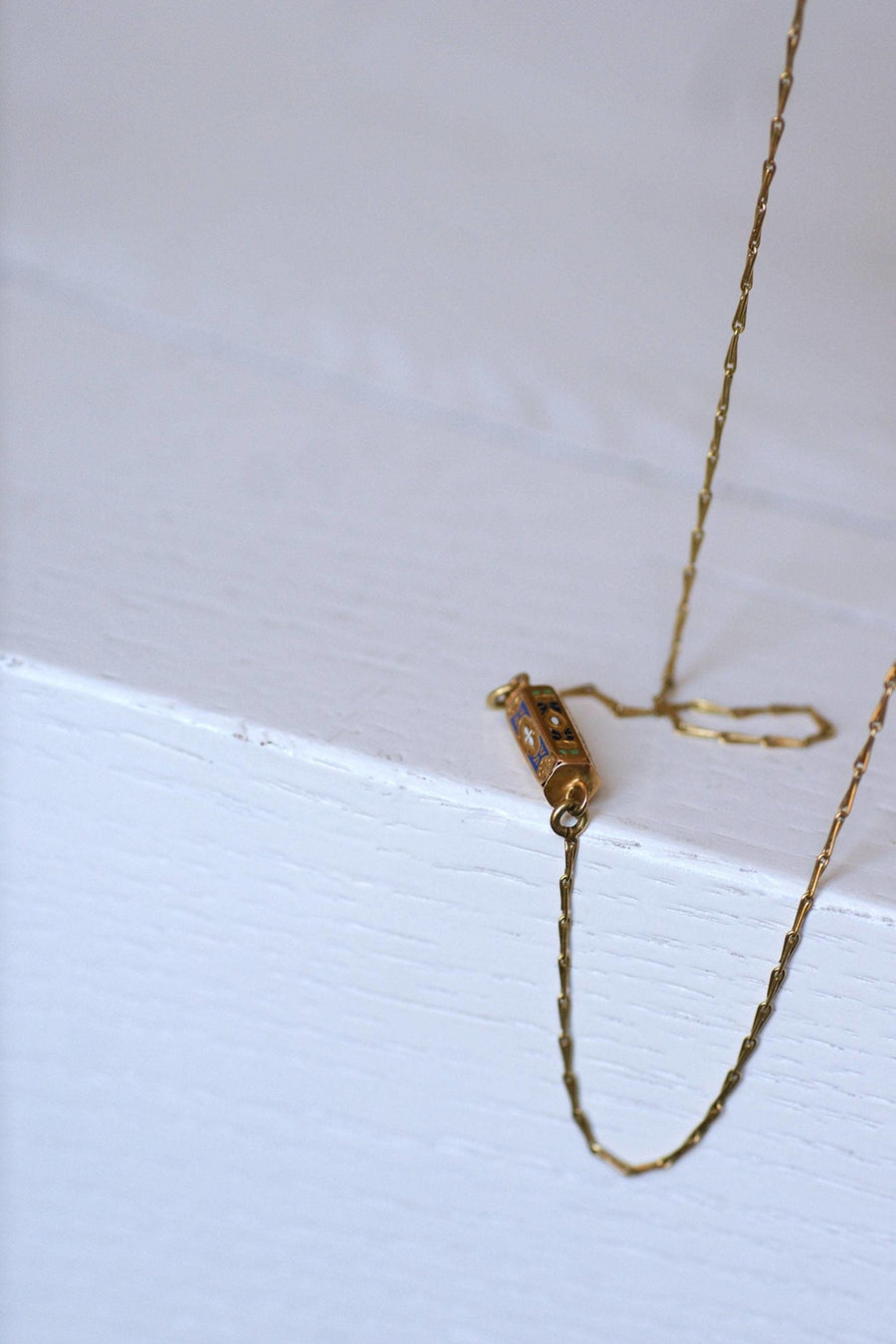 Gold necklace with regional enamel clasp - Penelope Gallery