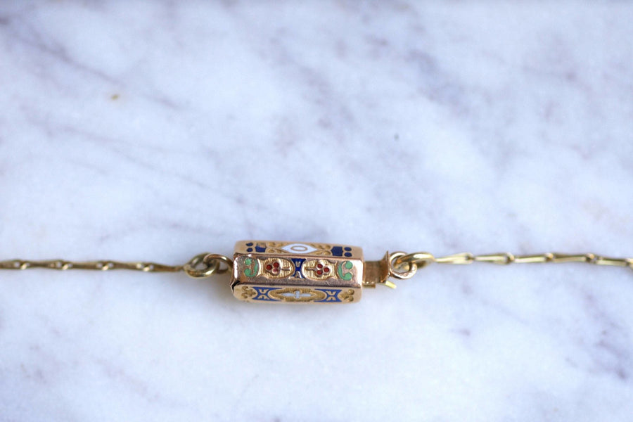 Gold necklace with regional enamel clasp - Penelope Gallery
