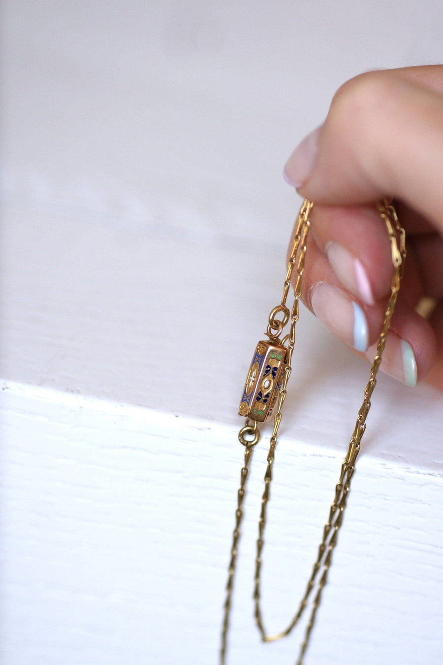 Gold necklace with regional enamel clasp - Penelope Gallery