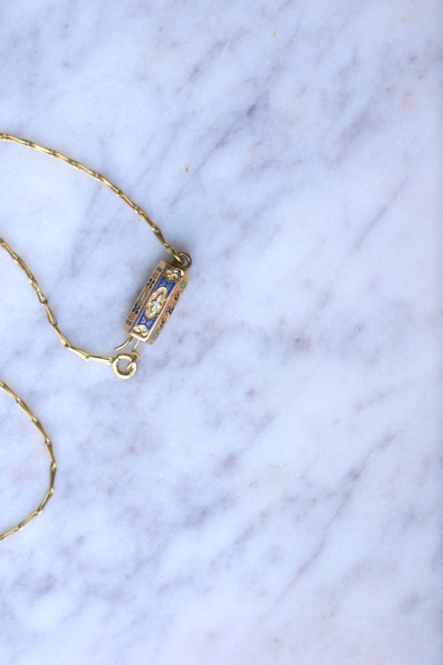 Gold necklace with regional enamel clasp - Penelope Gallery