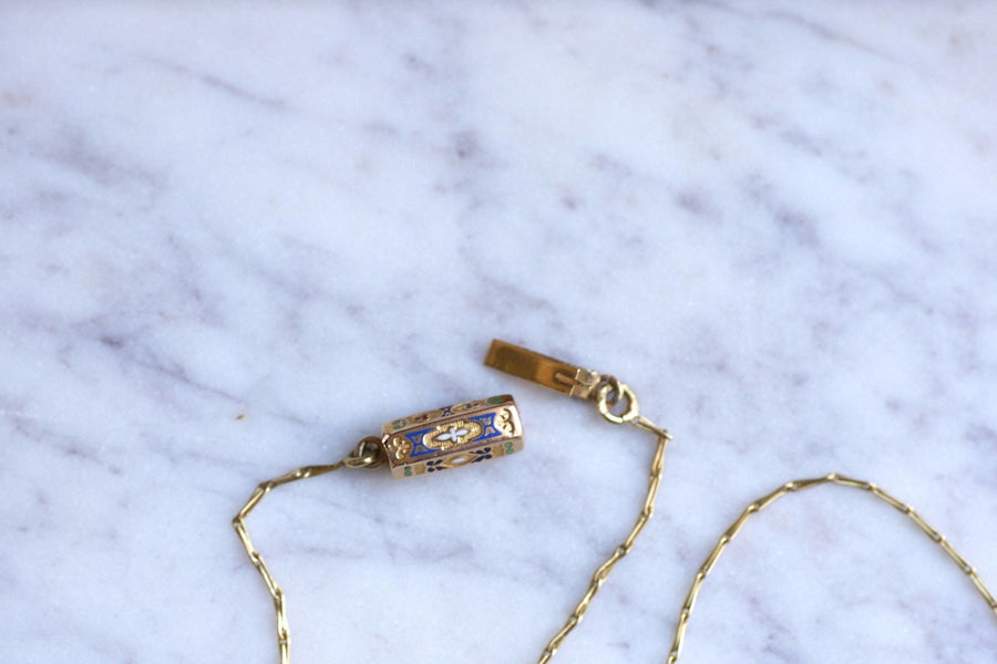 Gold necklace with regional enamel clasp - Penelope Gallery