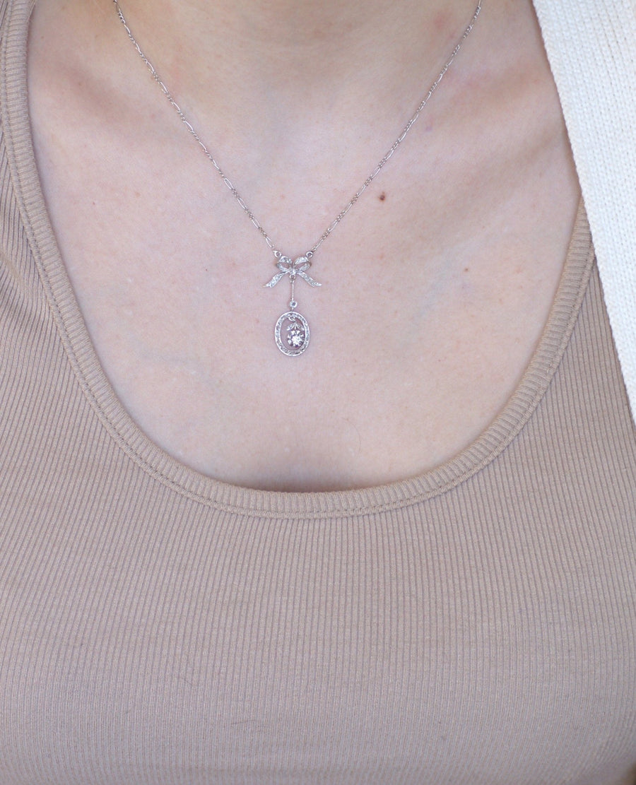 Art Deco diamond pendant necklace - Penelope Gallery