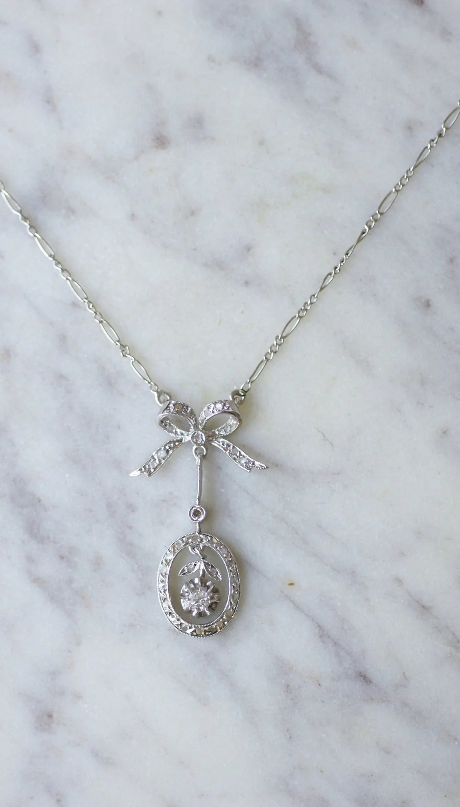 Art Deco diamond pendant necklace - Penelope Gallery