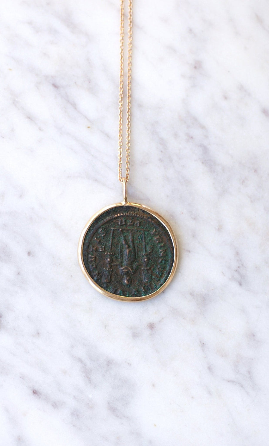 Constantine Roman coin pendant necklace - Penelope Gallery