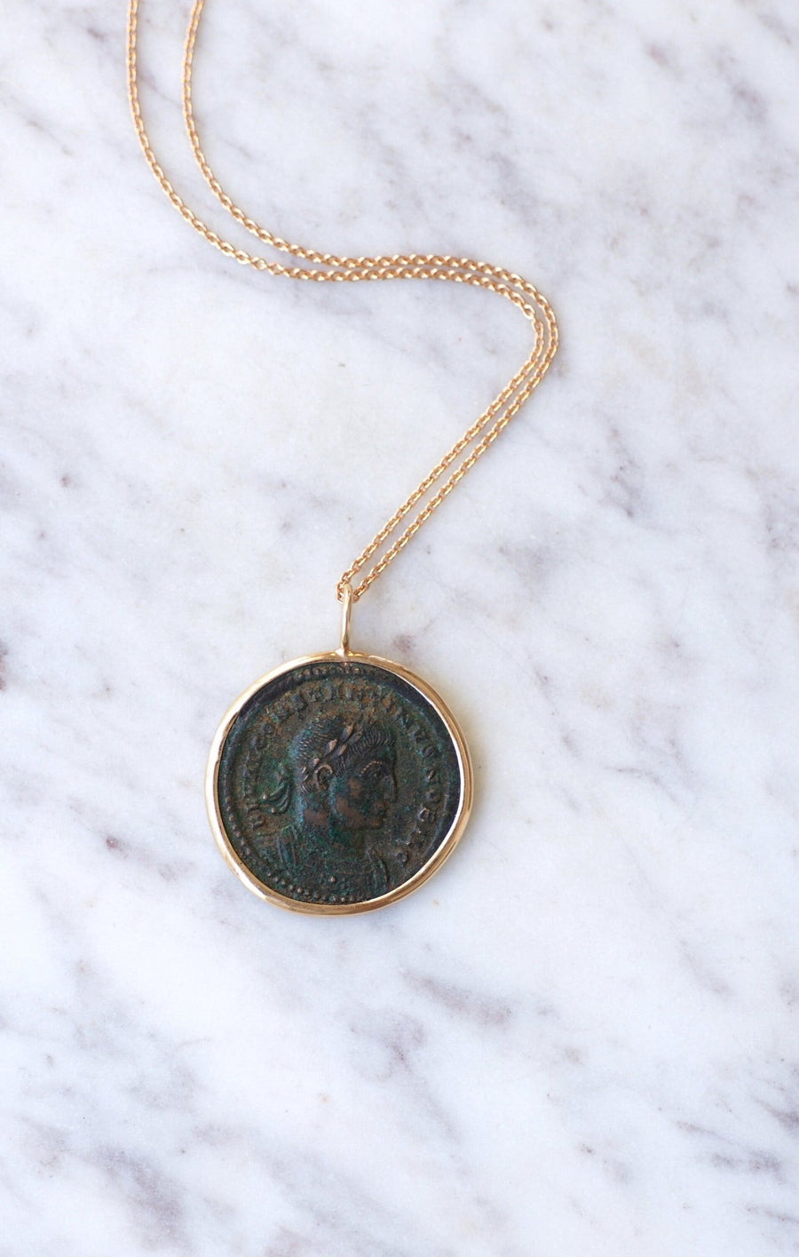 Constantine Roman coin pendant necklace - Penelope Gallery