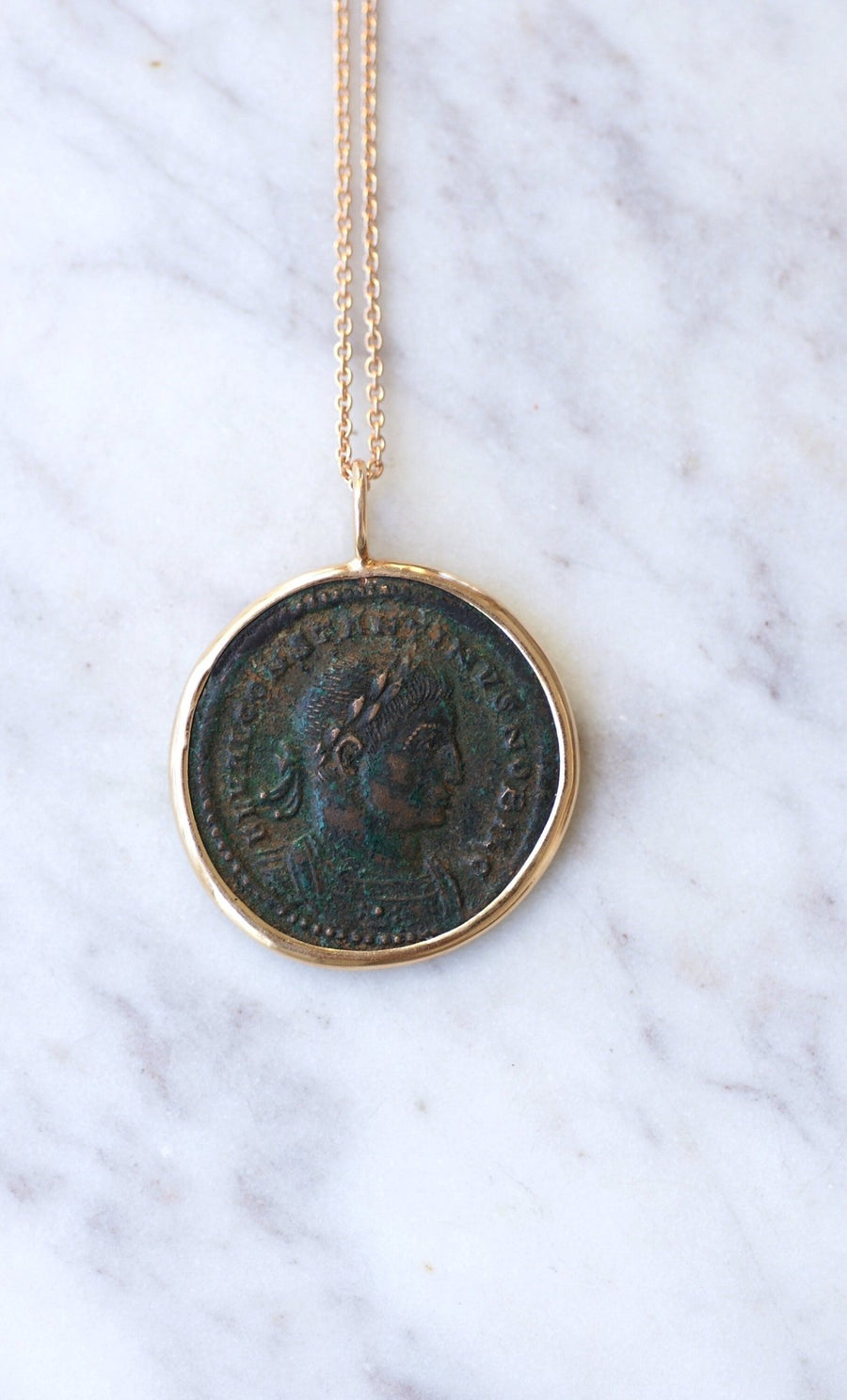 Constantine Roman coin pendant necklace - Penelope Gallery