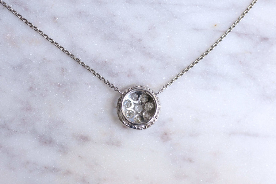 Vintage white gold and diamonds pendant necklace - Galerie Pénélope