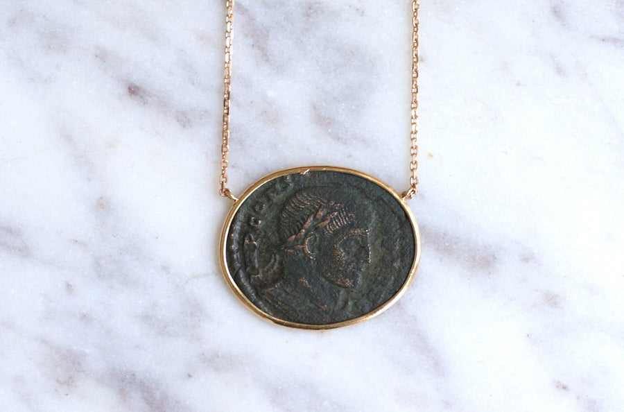 Constance II Roman coin necklace - Penelope Gallery