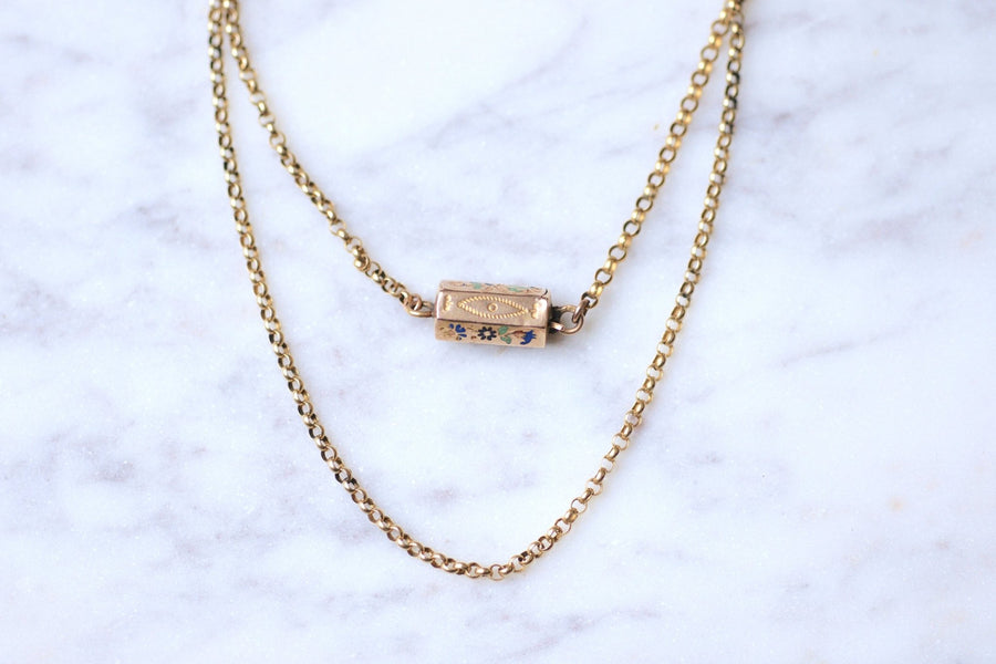 Antique regional gold necklace and enamelled clasp - Galerie Pénélope