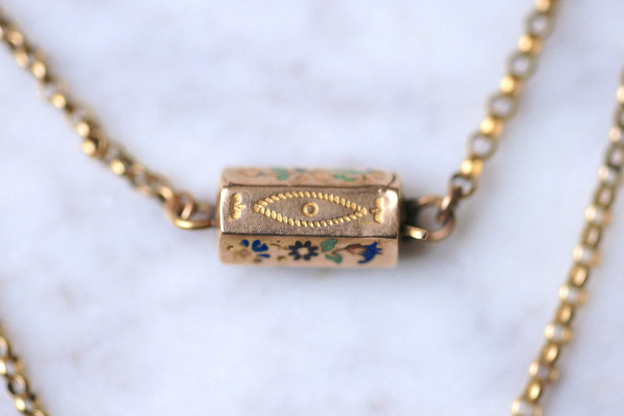 Antique regional gold necklace and enamelled clasp - Galerie Pénélope