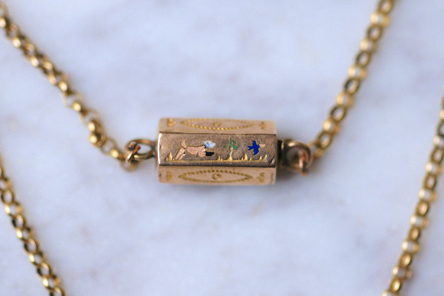 Antique regional gold necklace and enamelled clasp - Galerie Pénélope