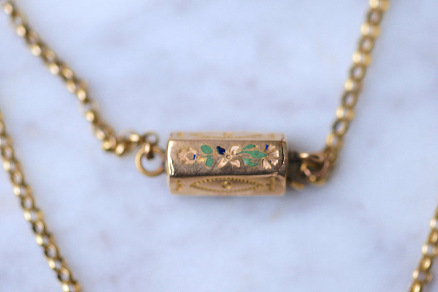 Antique regional gold necklace and enamelled clasp - Galerie Pénélope