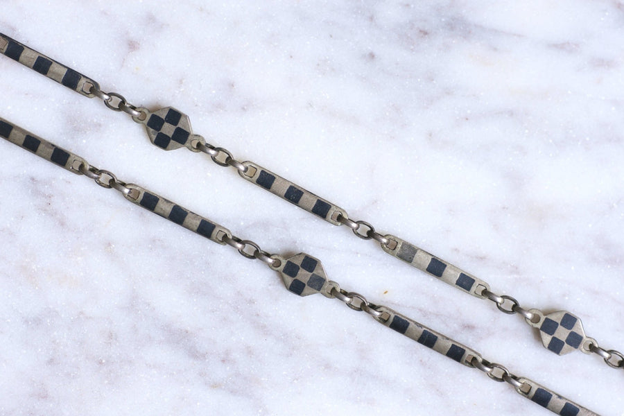 Necklace, necklace, antique chain, silver, 19th century - Galerie Pénélope