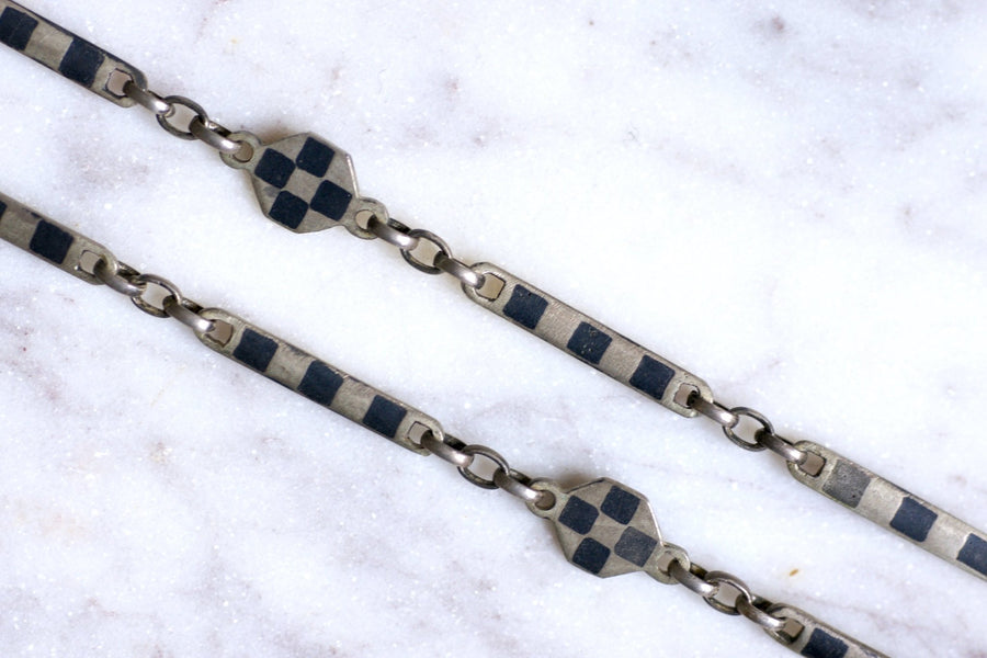 Necklace, necklace, antique chain, silver, 19th century - Galerie Pénélope