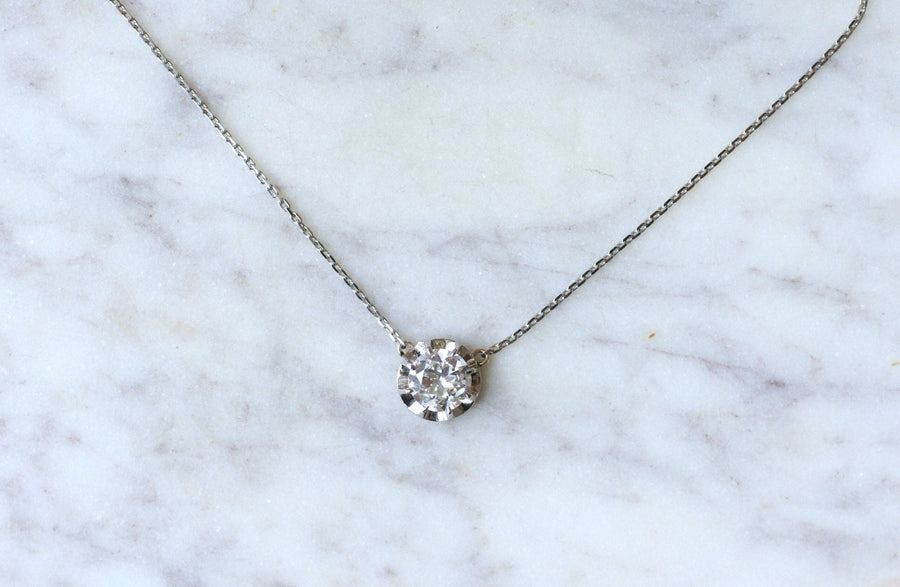 Solitaire diamond necklace 1.24 Cts - Penelope Gallery