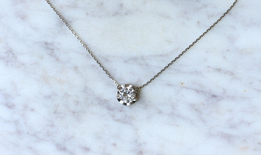 Solitaire diamond necklace 1.24 Cts - Penelope Gallery