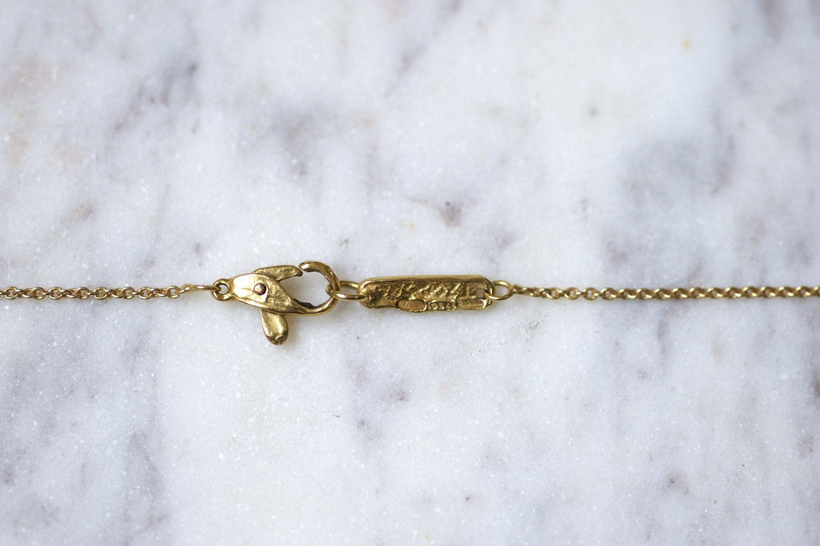 Vintage necklace gold pendants and coral sticks - Galerie Pénélope