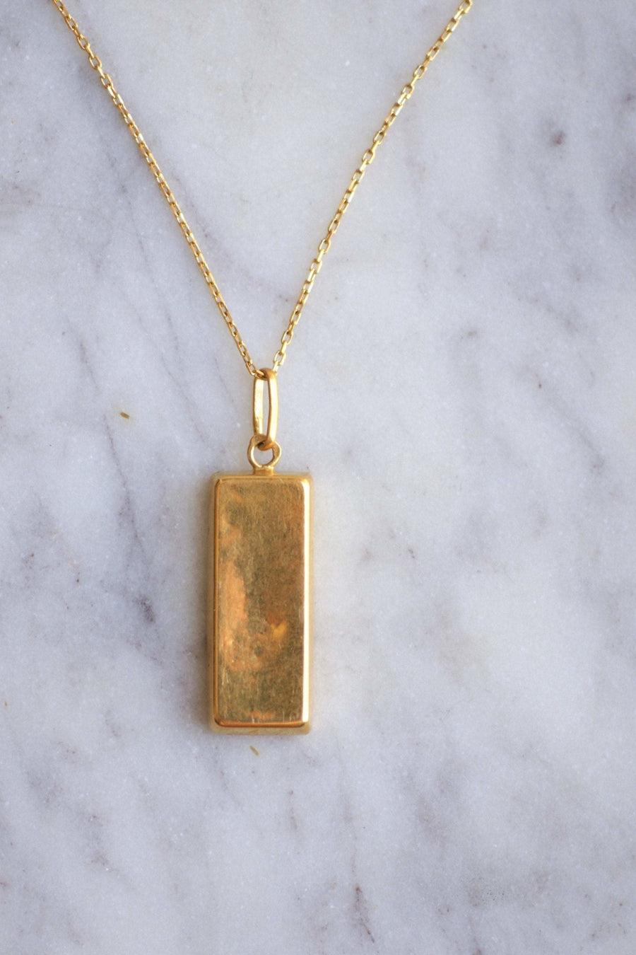 Vintage gold bullion pendant necklace - Penelope Gallery