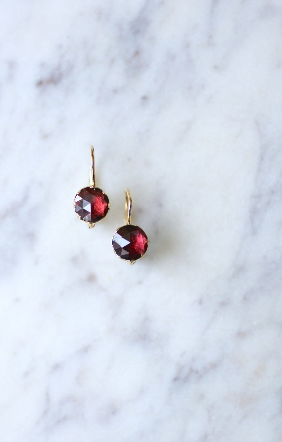 Antique gold and garnet sleepers - Penelope Gallery