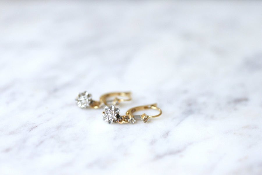 Two gold and diamond sleepers - Penelope Gallery