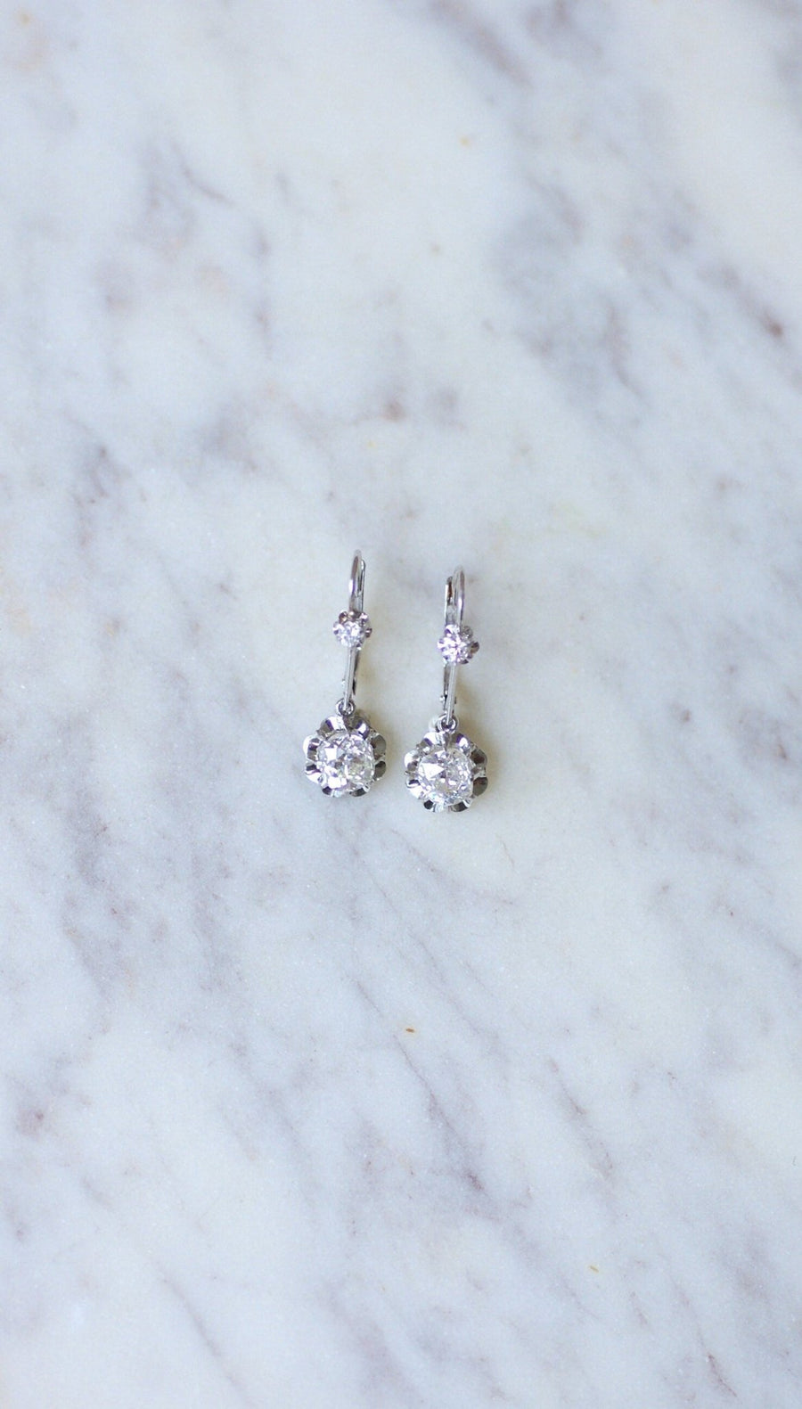 1.20 Carat Diamond Sleepers in White Gold - Galerie Pénélope