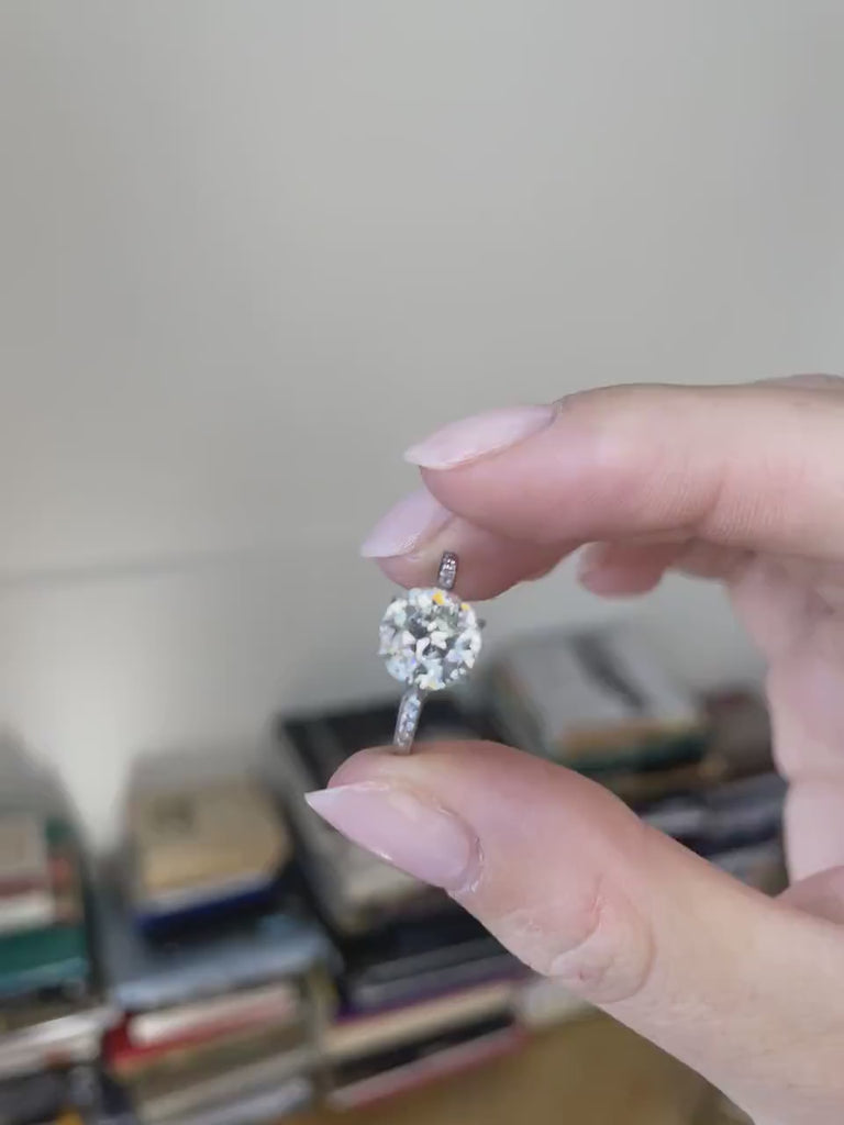 Engagement ring, solitaire Belle Epoque diamond 1.70 Ct