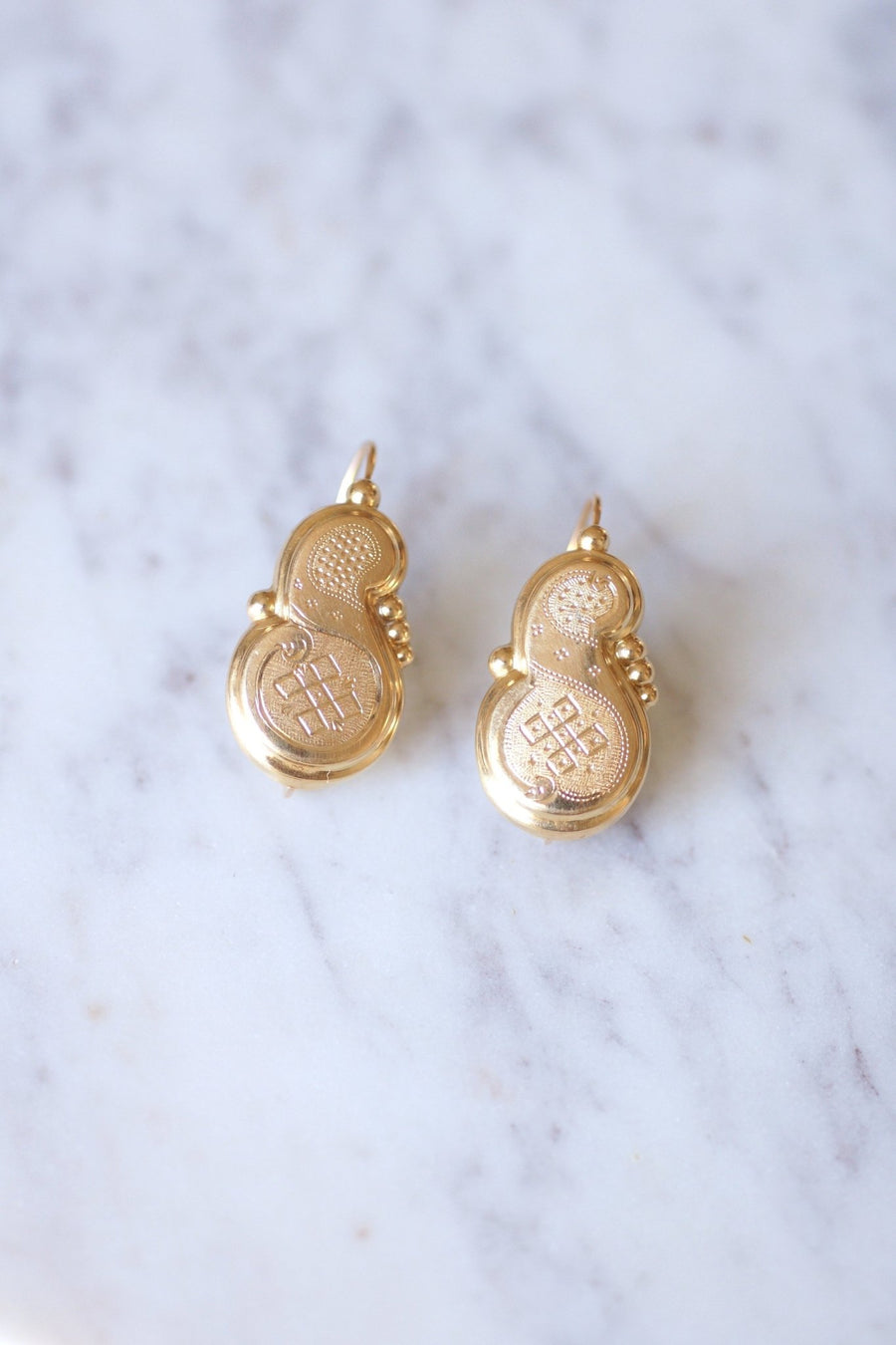 Large antique gold earrings - Galerie Pénélope