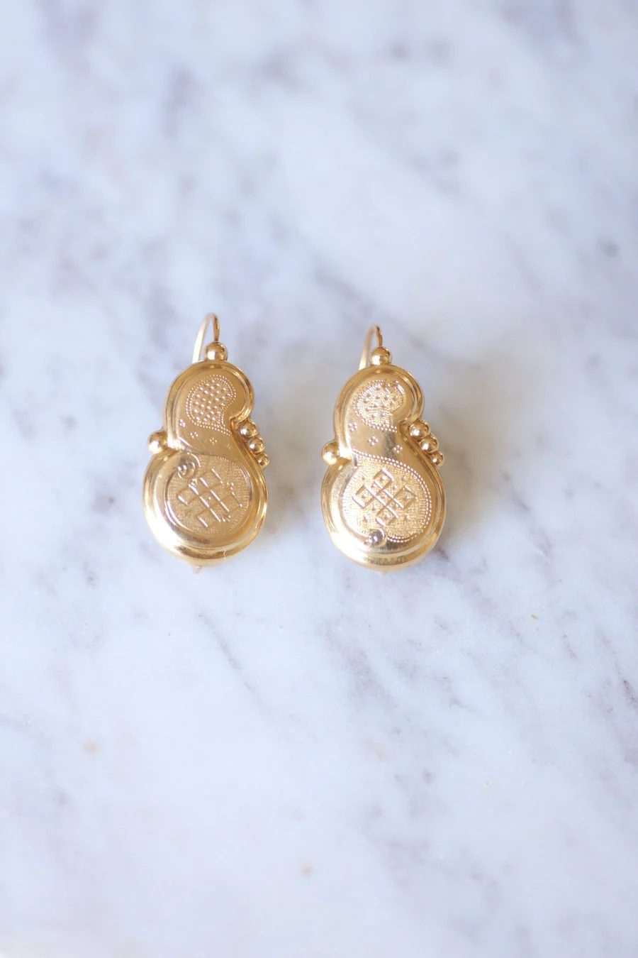 Large antique gold earrings - Galerie Pénélope