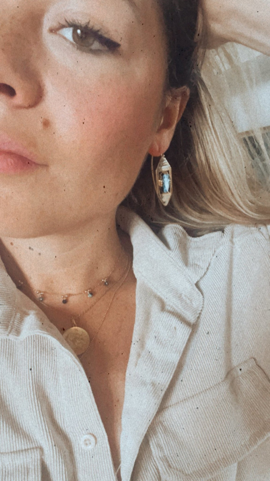 Large cameo Art Deco earrings - Galerie Pénélope