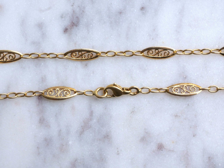 Long antique filigree chain - Penelope Gallery