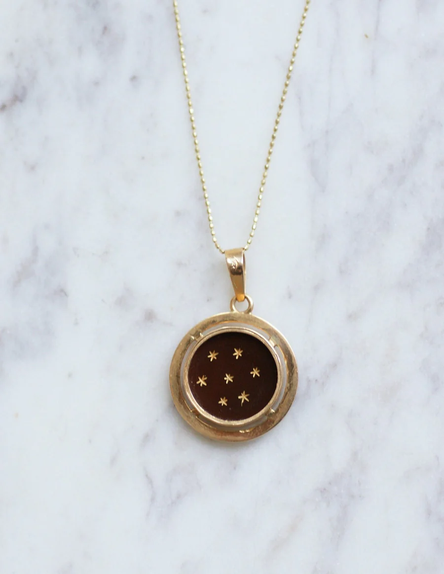Sagittarius astrological medal, rose gold and carnelian intaglio - Penelope Gallery