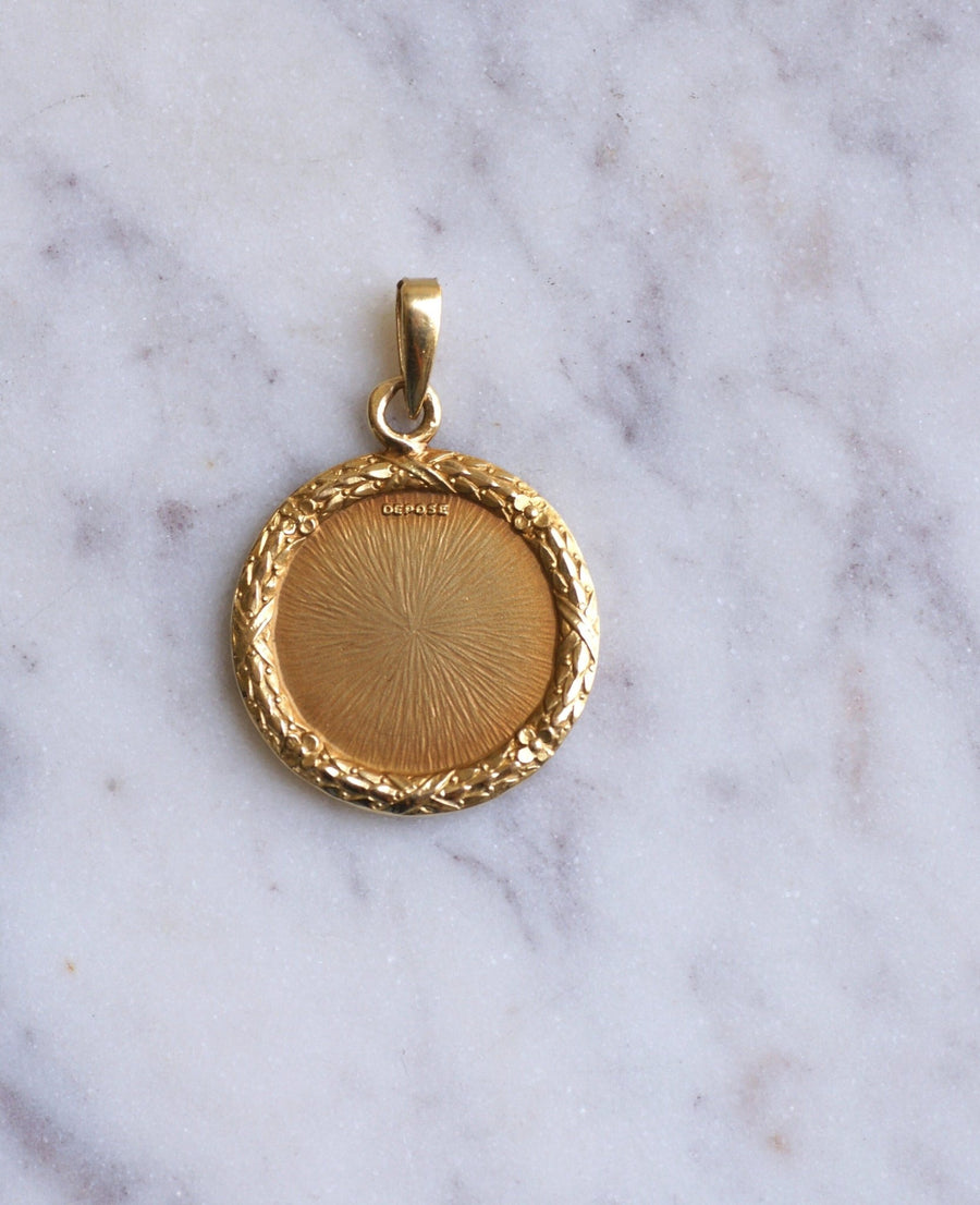 Augis gold and diamond love medal - Penelope Gallery