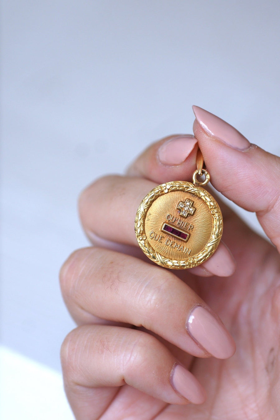 Augis gold and diamond love medal - Penelope Gallery