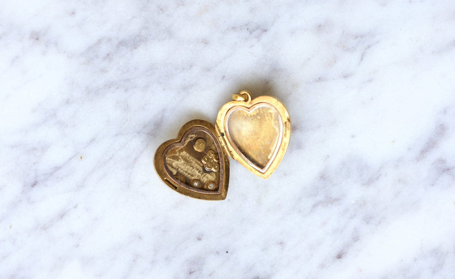 Heart opening medallion in gold, diamonds and pearls - Galerie Pénélope