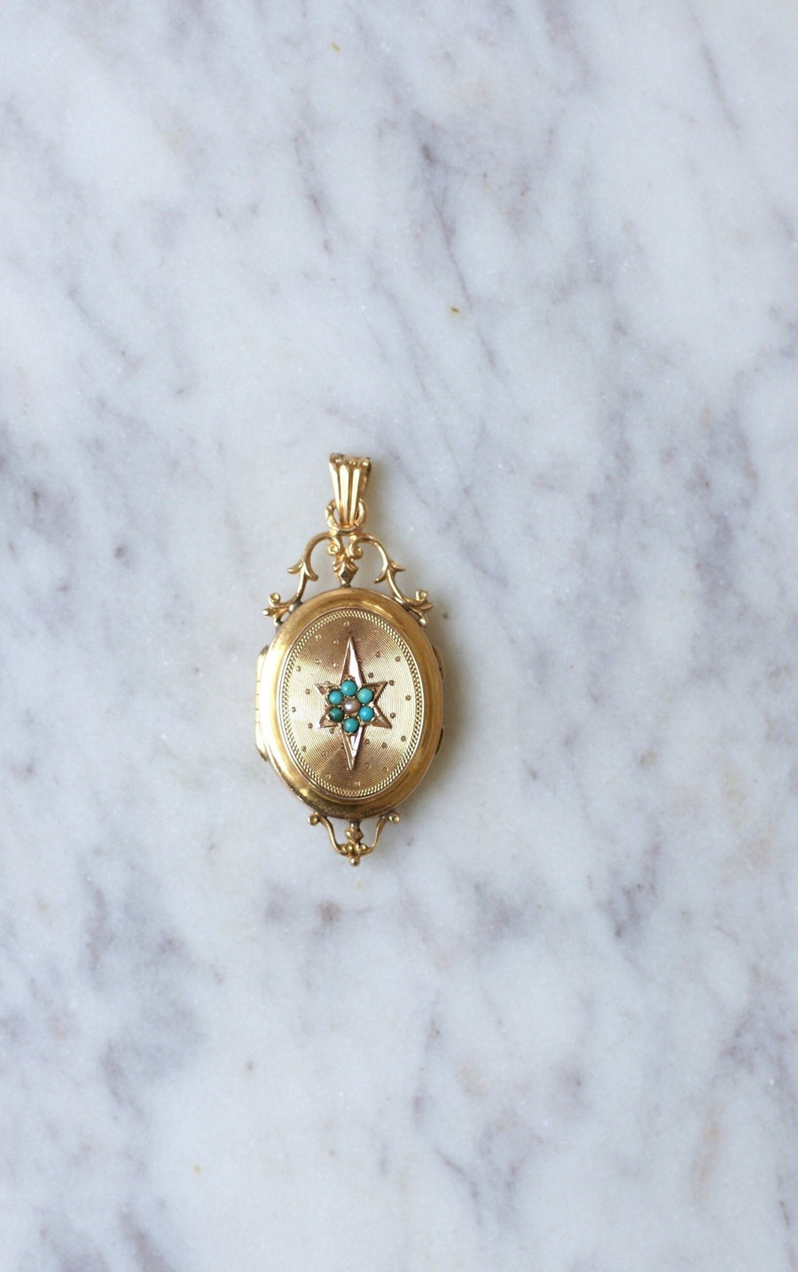Rose gold and turquoise star medallion - Penelope Gallery