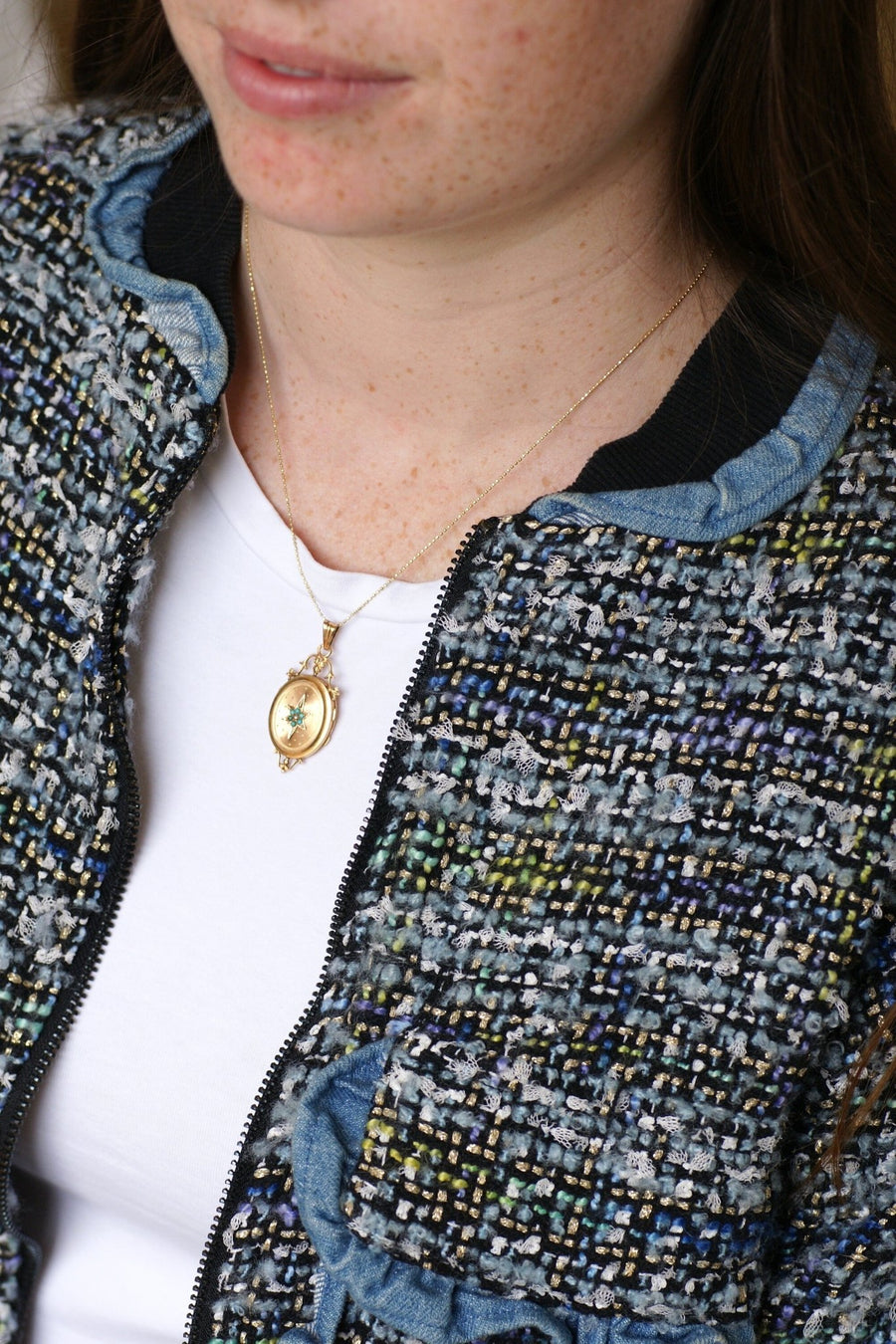 Rose gold and turquoise star medallion - Penelope Gallery