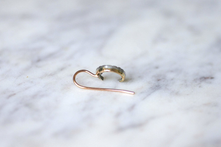 Antique gold and diamond crescent moon earring - Galerie Pénélope