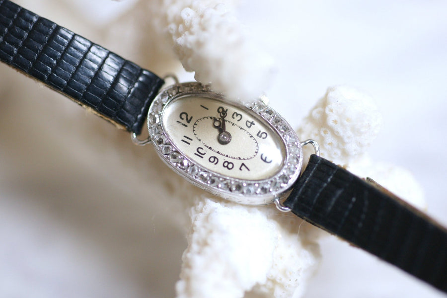 Art Deco gold and diamonds lady's watch - Galerie Pénélope