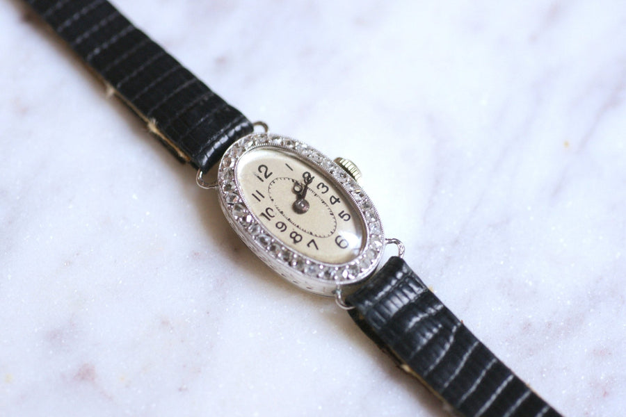 Art Deco gold and diamonds lady's watch - Galerie Pénélope