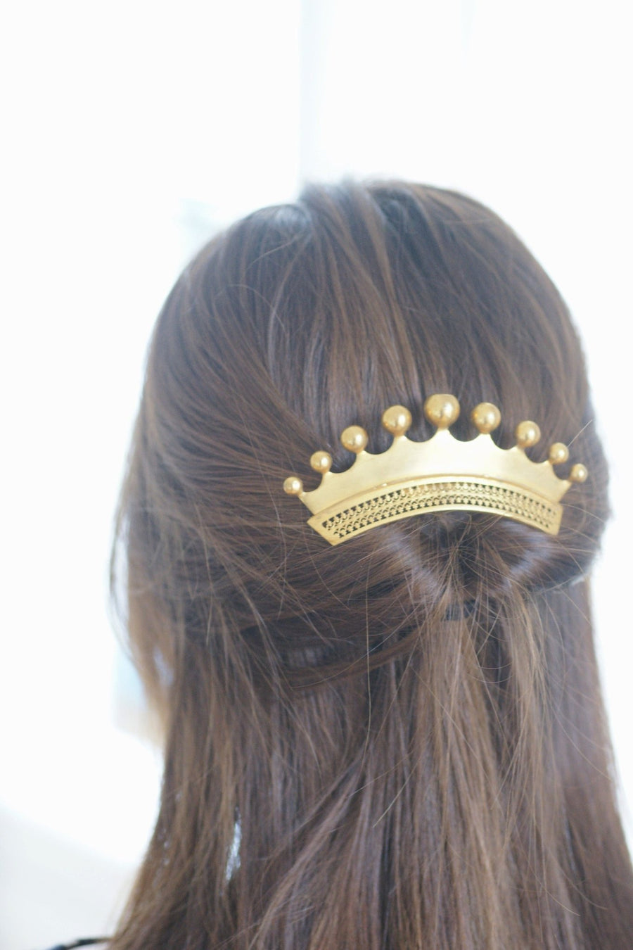 Antique hair comb with gold tiara, Victorian - Penelope Gallery