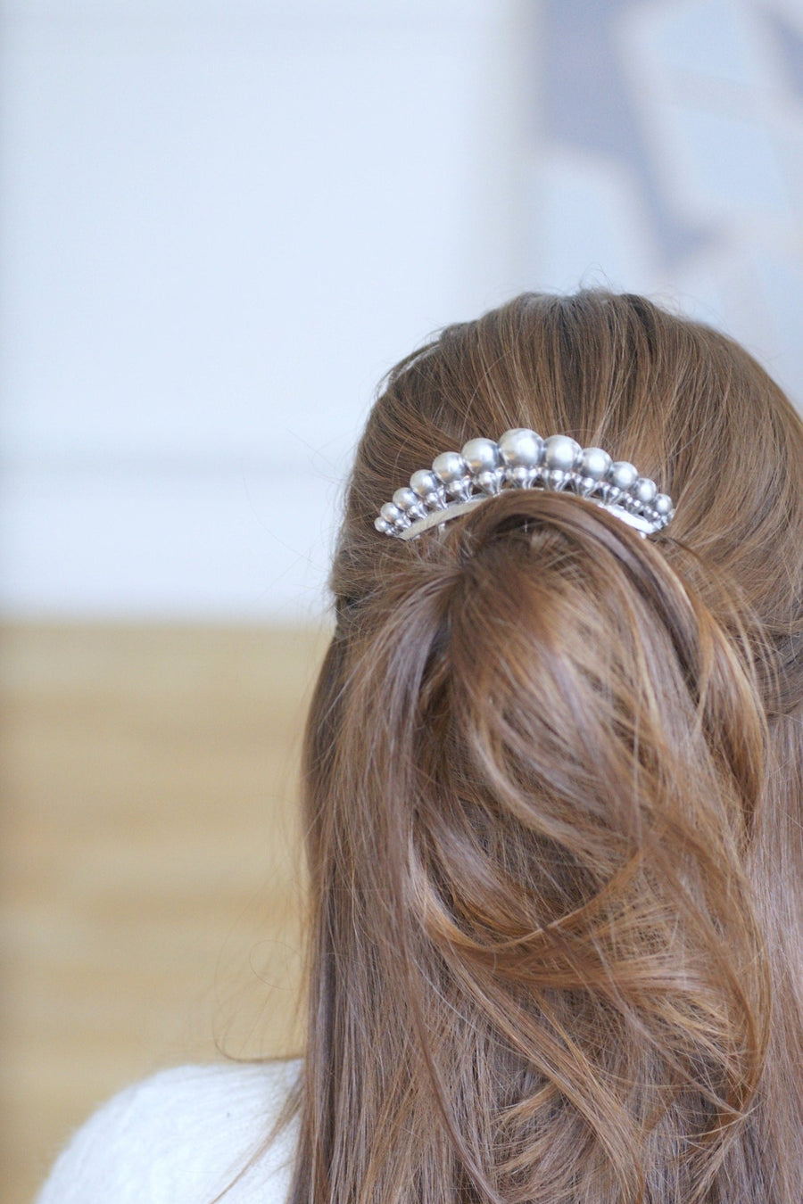 Antique hair comb, silver tiara - Penelope Gallery