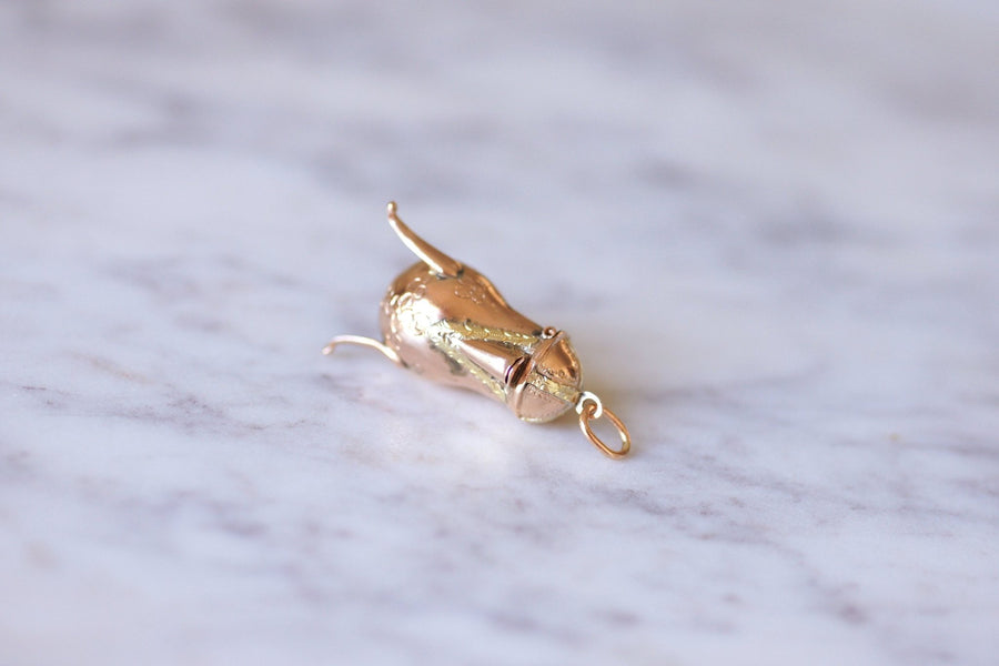 Antique 9Kt yellow and pink gold teapot pendant, 18th Century - Galerie Pénélope