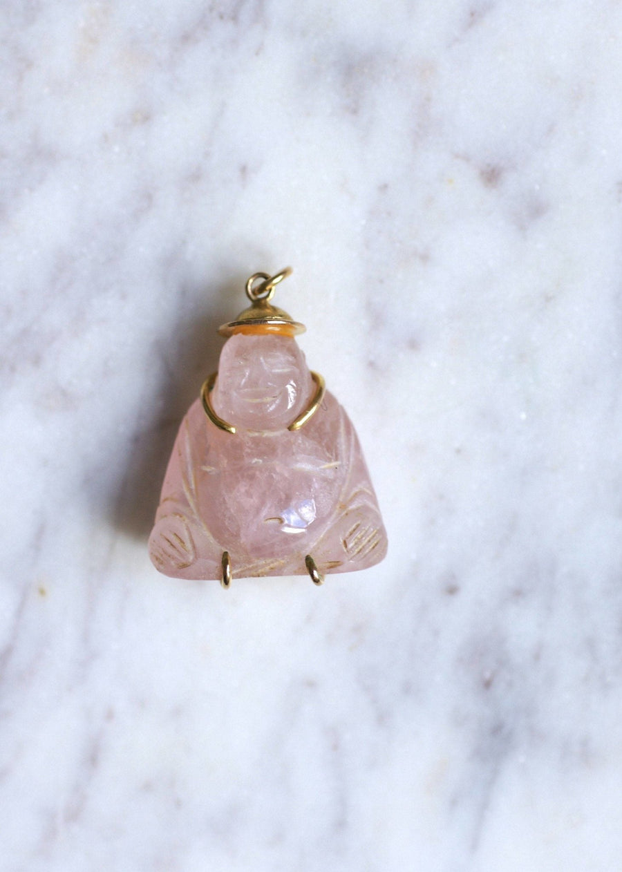 Buddha rose quartz pendant - Penelope Gallery