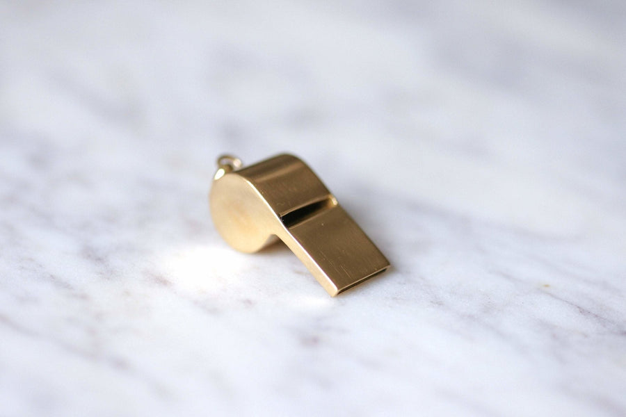 18Kt Yellow Gold Vintage Whistle Charm Pendant - Galerie Pénélope