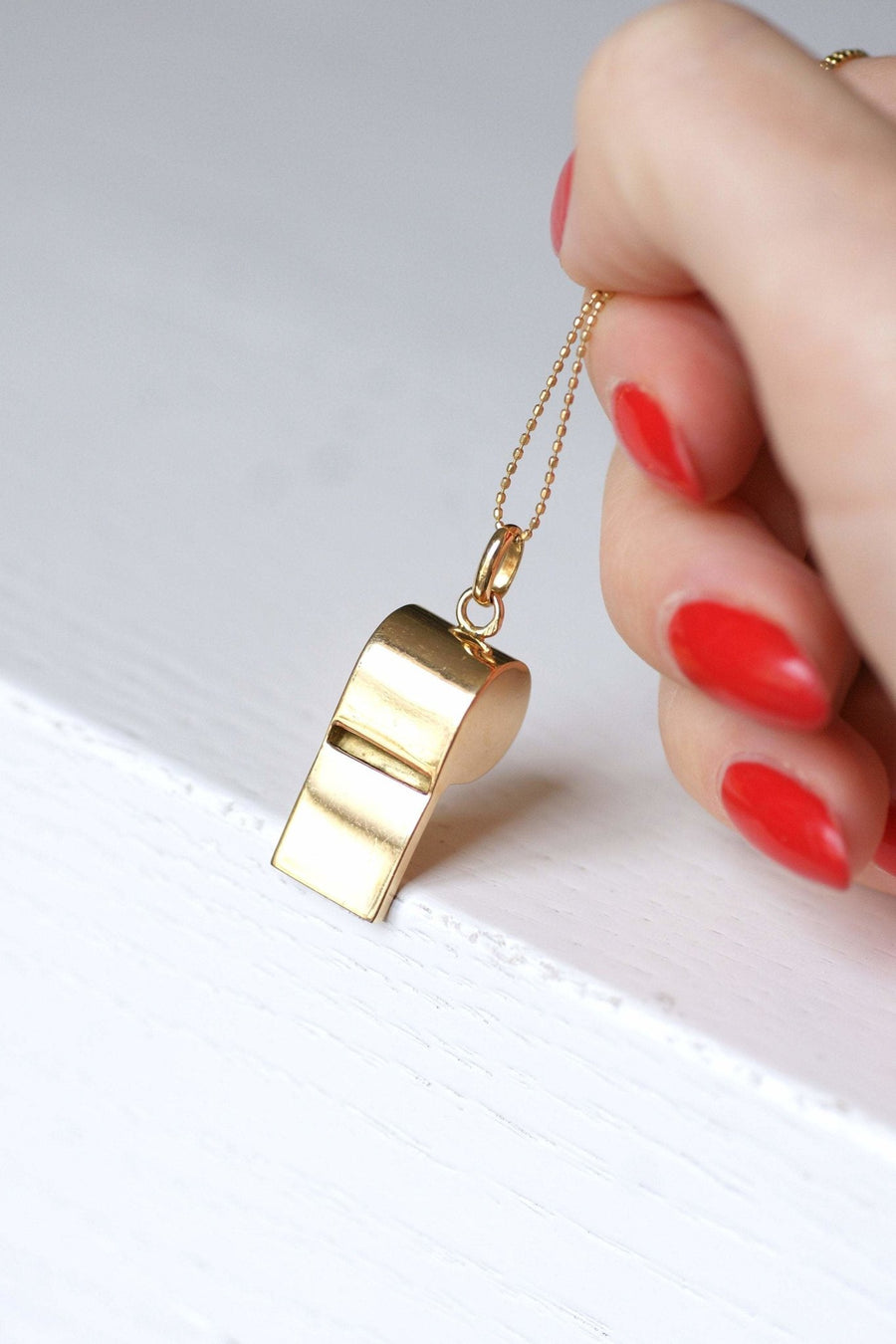 18Kt Yellow Gold Vintage Whistle Charm Pendant - Galerie Pénélope