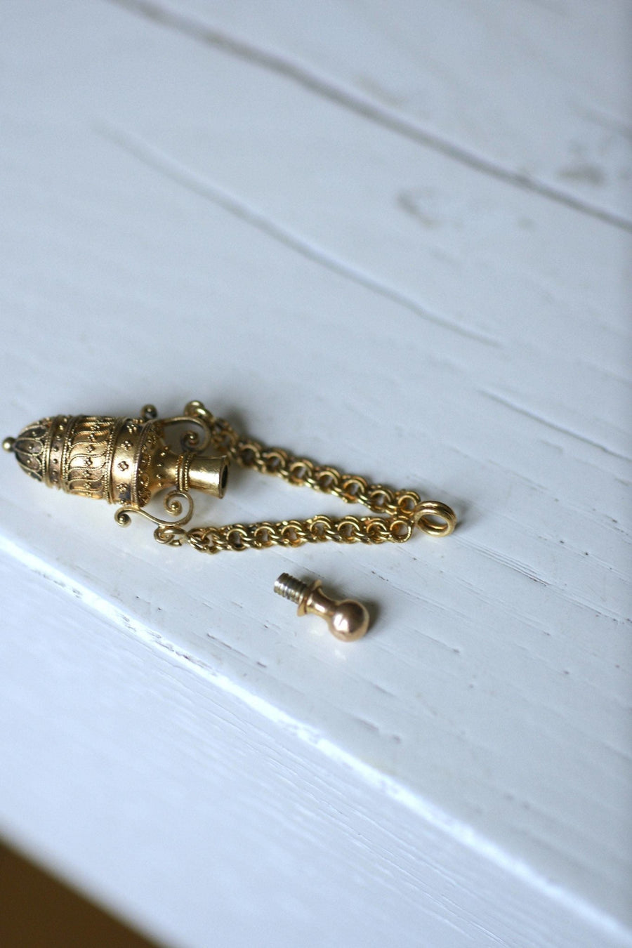 Gold amphora salt bottle pendant - Penelope Gallery