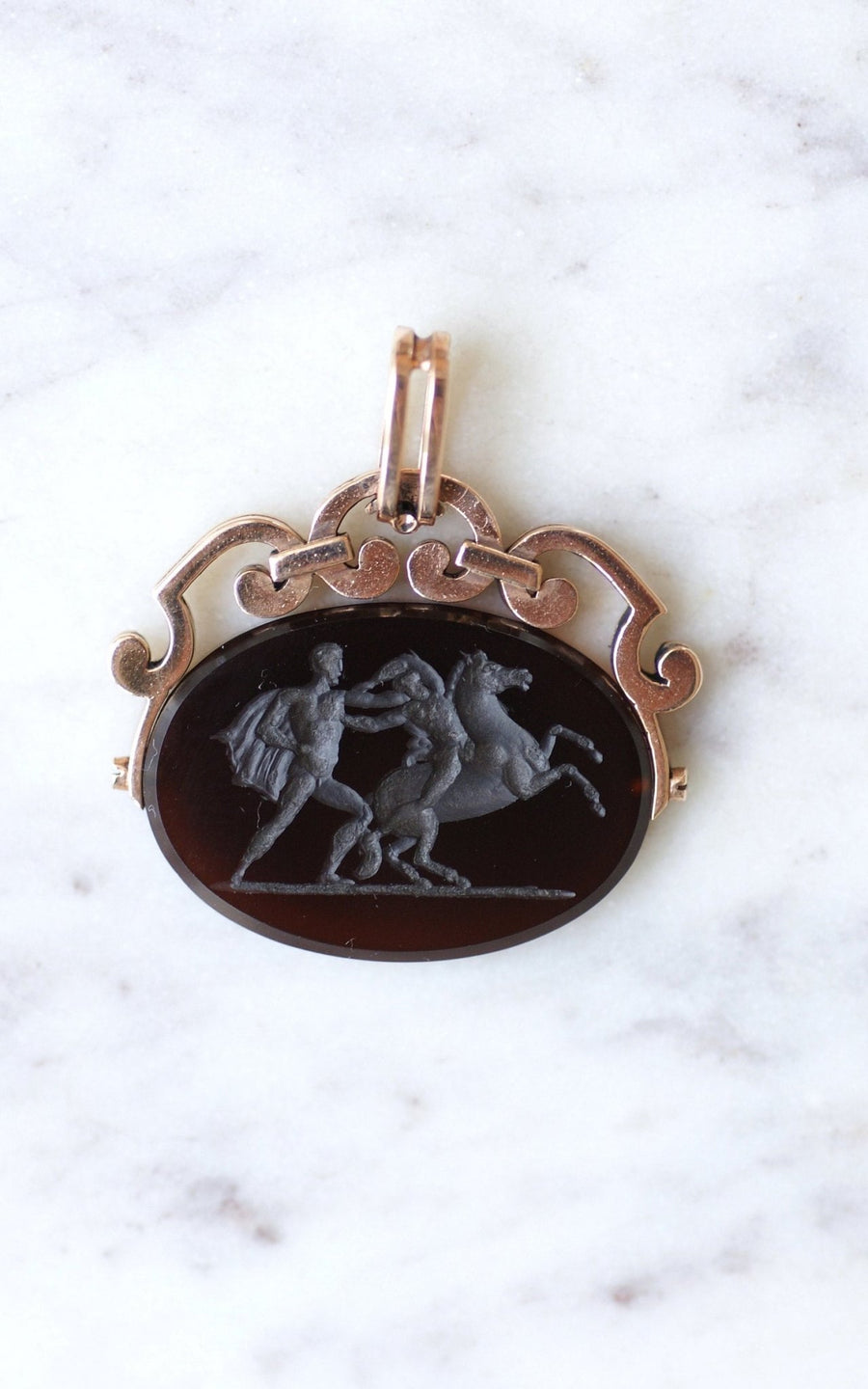 Swivel intaglio sardony pendant - Penelope Gallery