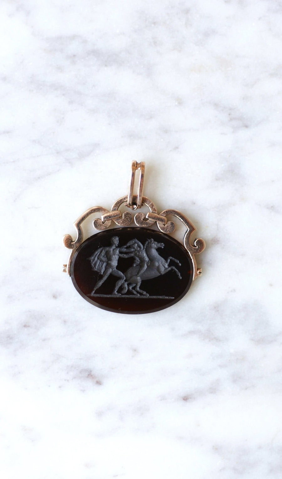 Swivel intaglio sardony pendant - Penelope Gallery