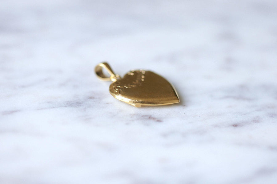 Antique heart opening medallion pendant in yellow gold - Galerie Pénélope