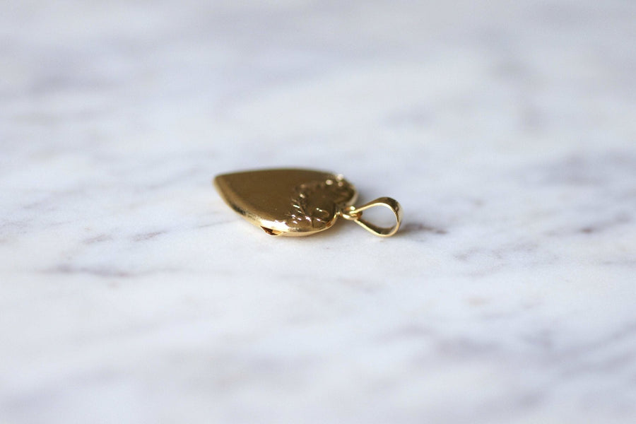 Antique heart opening medallion pendant in yellow gold - Galerie Pénélope